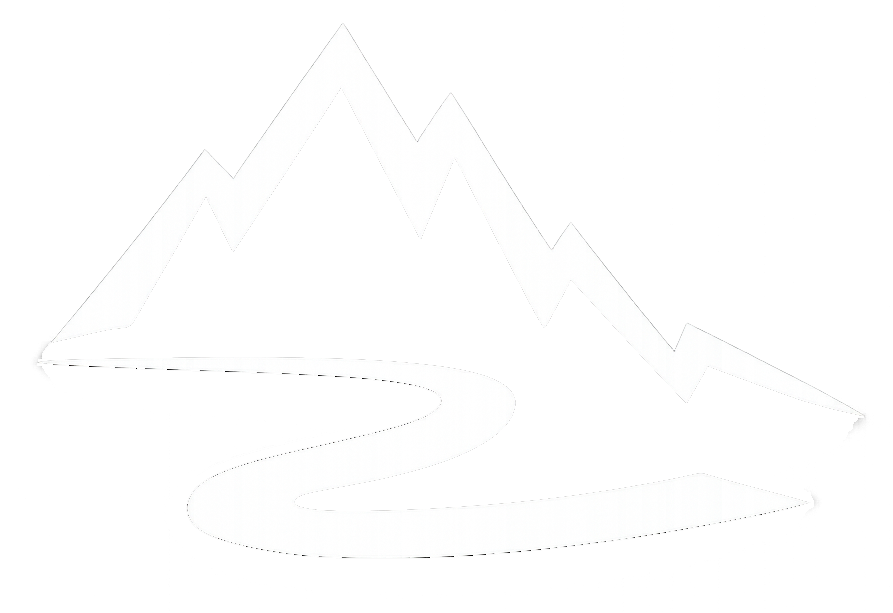 Rifle & Reel Outdoor Systems logo — mountain and river mark